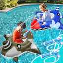 AMENON 2 Pack Shark Battle Pool Floats with 2 Water Guns for Kids Ages 3-11, Toddler 40-Inch Extra-Large Inflatable Water Toys for Boys Girls Swimming Pool Party