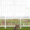 30 Pack Animal Barrier Fence, No Dig Fence Decorative Fences, Rustproof Metal Small Garden Fence Border for Dogs Rabbits (White, 30 Pack,30Ft)