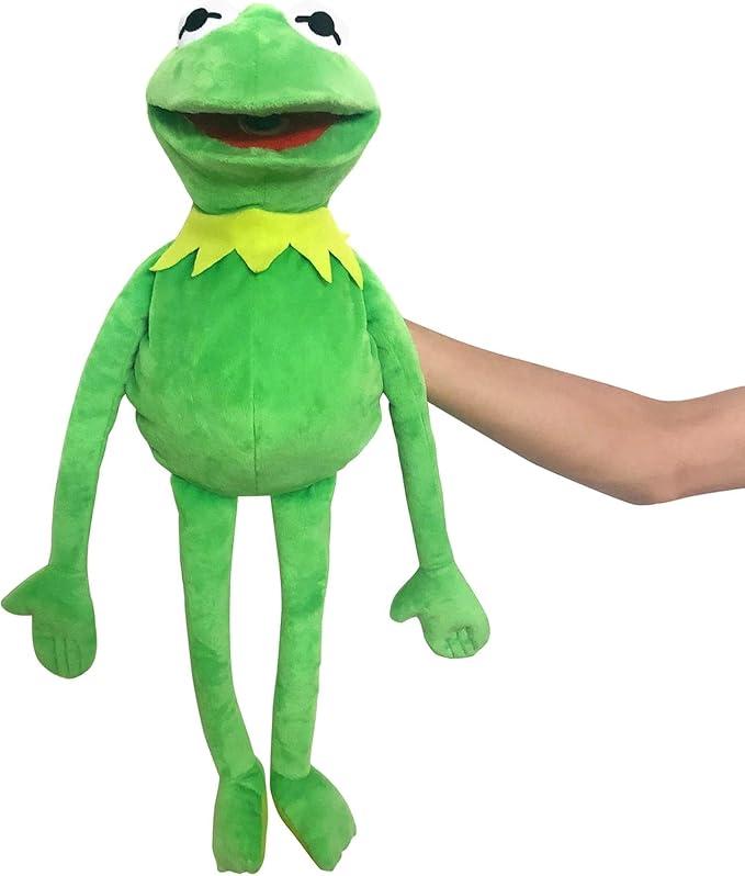 Kermit Frog Puppet, The Muppet Show, Soft Hand Frog Stuffed Plush Toy with 50 Pcs Kermit Frog Stickers, Halloween Christmas Thanksgiving Gift Ideas for Boys and Girls 28 Inches
