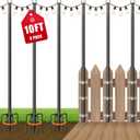 6 Pack String Light Poles for Outside, 10Ft Adjustable Outdoor Light Poles for String Lights, Outdoor Lighting Stand with Fork for Patio, Deck, Backyard, Garden, Party & Wedding