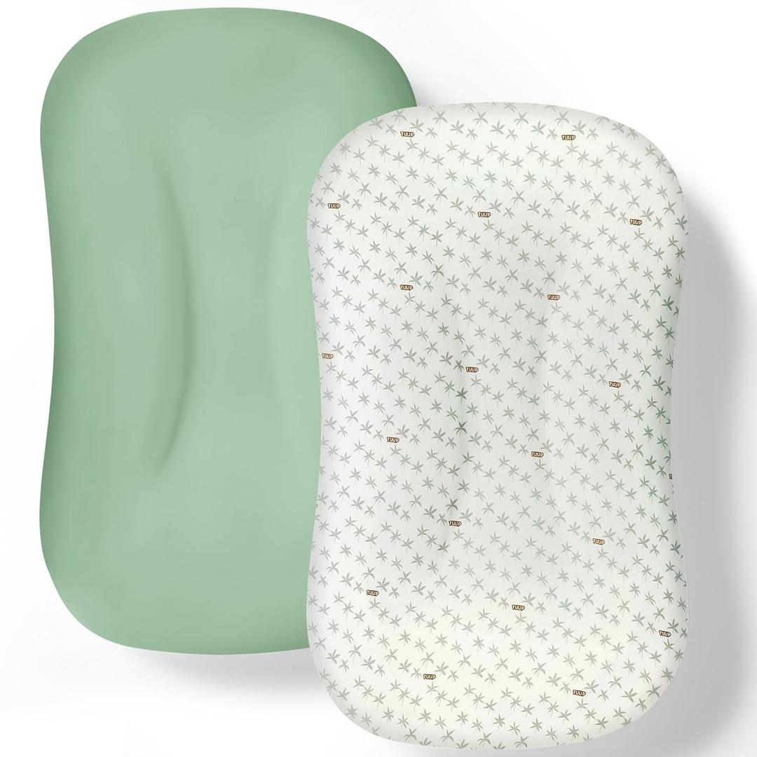 CpzzBaby Lounger Cover 2 Pack - Silky Soft and Breathable Infant Lounger Cover, Newborn Lounger Slipcover for Baby Boys Girls, Fits Most Loungers, Cover Only, Green