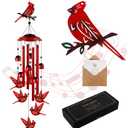 YHmall Cardinal Wind Chimes for Outside, Dad Gifts Soothing Tones Memorial Wind Chime for Garden, Yard, Patio Decor, 35" Cardinal Gifts for Women Windchimes Outdoors for Christmas, New Year
