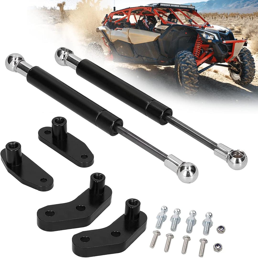 Door Opener Kits Door Shocks Struts Compatible with Can-Am Maverick X3 and X3 Max Front and Rear Doors 2017 2018 2019 2020 2021 2022 2023 2024 2025,Black
