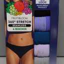 Fruit of the Loom Women's No Show Seamless Underwear, Amazing Stretch & No Panty Lines, (7, Bikini - 6 Pack - Colors May Vary)