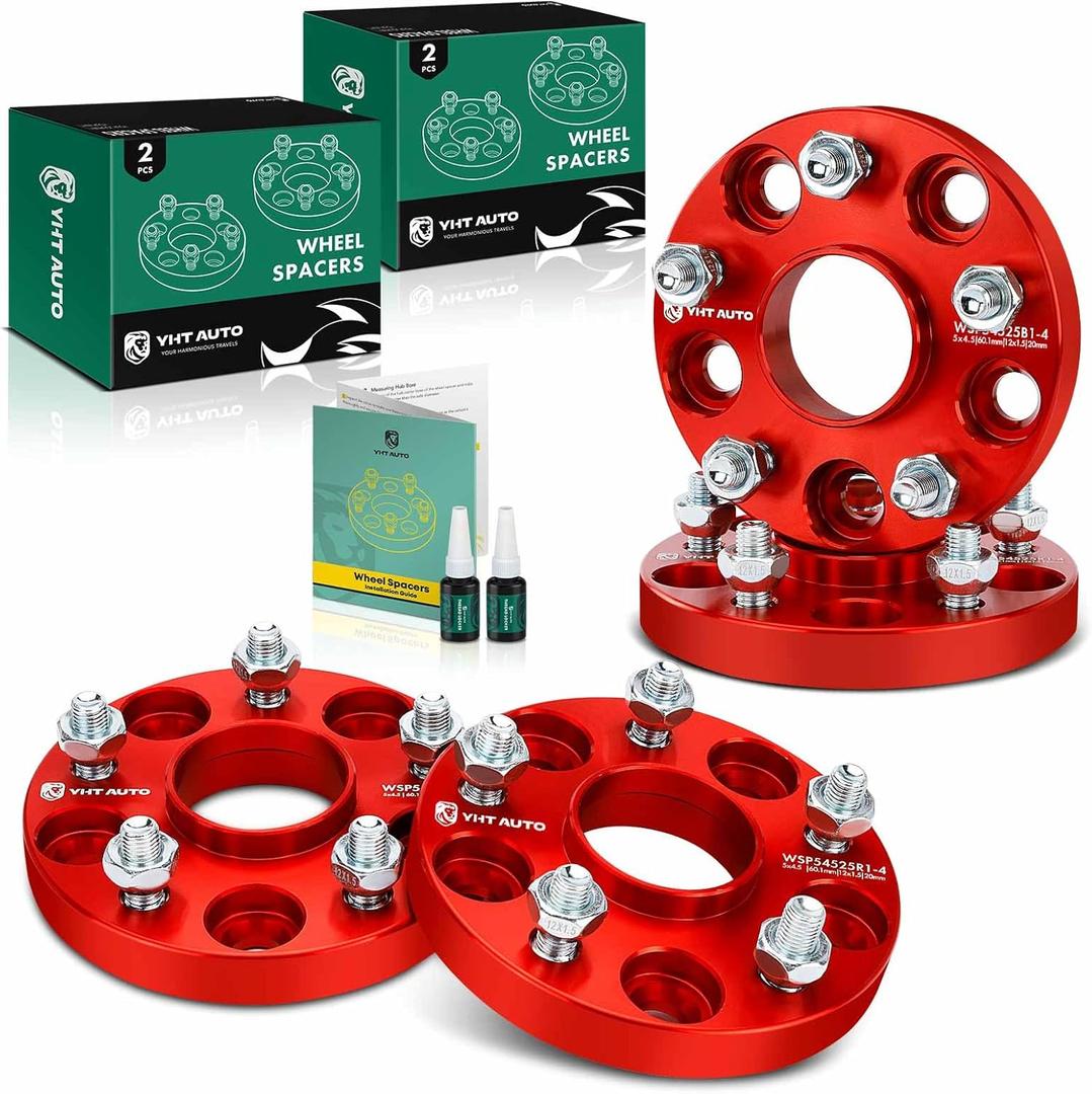 YHTAUTO 5x4.5 Hub Centric Wheel Spacers 1.25 Inch Fits Toyota, Lexus & Scion Models, Camry, RAV4, Prius, Avalon, RX, 5x114.3mm 5 Lug Tire Spacers w/ 12x1.5 Studs 60.1 mm Hub Bore, 2 PCS