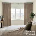 Latte Pinch Pleated Linen Curtains 84 Inches Length 2 Panels Rustic Tan Brown Light Filtering Back Tab Pleat Curtain with Hooks Rings 84 Inch Long Memory Trained Window Drapes for Living Room Bedroom