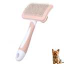 Self Cleaning Slicker Dog Brush for Small Long-Haired Breeds (Pink)