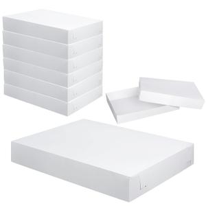 6 Pack Full Sheet Cake Box 26 x 18 x 4 Inch Non Window Bakery Tray Full Sheet Cup Cake Box for Party Bread Display Kitchen Bakery Home Birthday (White)