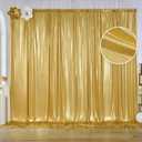 10x10 ft Gold Sequin Backdrop Curtain Panels for Parties, Wrinkle Free Glitter Photo Backdrop Drapes 2 Panels 5x10FT Shimmer Back Drop Cloth for Wedding Birthday Christmas Photography Background