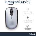 Amazon Basics 2.4 GHz Wireless Optical Computer Mouse with USB Nano Receiver, Portable, Silver