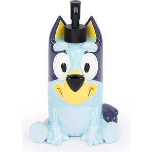 Jay Franco Bluey Soap Dispenser - Blue Kids Bathroom Accessory - Resin Lotion Pump