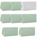 Ciulaiy Bridesmaid Proposal Gifts Letter Cosmetic makeup bag bulk for Wedding Party Favors Bachelorette party decorations Toiletry Organizer Bag Makeup Case Gift (12, White&Sage Green)