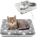 Mora Pets Cat Bed Dog Crate Pad Ultra Soft Pet Bed with Cute Star Print Washable Crate Mat for Small Dogs and Indoor Cats Reversible Fleece Dog Kennel Pad Cat Carrier Mat 14 x 17.5 inch Grey