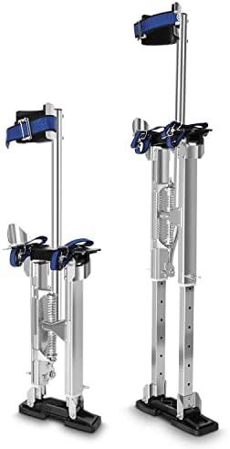 GCCSJ 18''-30'' Stilts for Adults Adjustable Heights Aluminum Work Stilts with Protective Knee Pads for Sheetrock Drop Ceiling Painting Painter or High Shrub Trimming