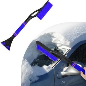Dickno 24 Inch Car Snow Scraper and Brush, Detachable Scratch Free Ice Scraper with Ergonomic Foam Grip, Universal Winter Snow Removal Tool for Car Windshield Window (Blue)