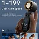 Handheld Portable Turbo Fan with Ice Cooler, Speed (1-199) 5500mAh Rechargeable Personal Fan,[20H Cooling Time] Mini Yet Powerful [20000 RPM] Small Pocket Fans for Travel/Outdoor/Office, Gold Black