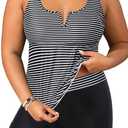 Daci Women's Plus Size Tankini Swimsuit - Two Piece Bathing Suit with Shorts Tummy Control Swimwear with V-Wire 2025, Size: 14 Plus