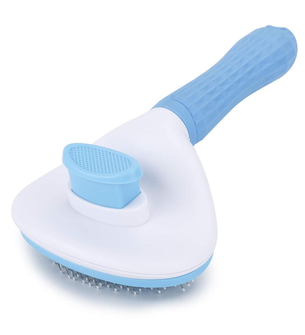 Depets Self Cleaning Slicker Brush, Dog Cat Bunny Pet Grooming Shedding Brush - Easy to Remove Loose Undercoat, Pet Massaging Tool Suitable for Pets with Long or Short Hair
