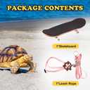 Tortoise Leash and Training Skateboard Toy, Mini Skateboard and Adjustable Harness for Turtle, Funny Tortoises Toys Accessories for Tortoise, Lizard, Small Animals (Pink)