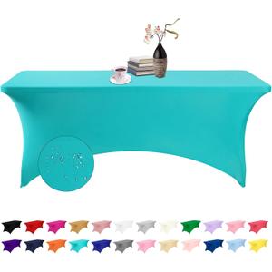 Spandex 6ft Waterproof Table Cover for Party,Wedding, Banquet, and Events(Turquoise)