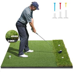 Premium Dual-Turf Golf Mat: 5x4ft, 6x4ft, 21mm to 50mm Thickened Base for Backyard, Driving Range, Indoor & Outdoor Practice Hitting, Swing & Chipping, Ideal Gifts for Men Dad Husband, Pro 5x4ft 21mm to 45mm Base