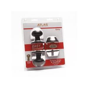 Atlas Exterior Entry and Deadbolt Combo Kit - Matte Black, Classic 