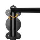 Swing Arm Curtain Rod, Black, 47'' Long, 1.1'' Diameter Pole, Rotate about 180 degrees, Detachable Ball Finial, 1 Piece