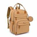 BabbleRoo Diaper Bag Backpack - Baby Essentials Travel Tote - Multi function Water Resistant Diaper Bag, Travel Essentials Baby Bag with Changing Pad, Stroller Straps & Pacifier Case - Unisex, Beige | Multi function, Waterproof, Diaper Bag, with Changing Pad