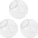 KoKo&Yukina 6 Inch 3 Pack Clear Glass Globes Shade Replacement Glass Shades - 2.67" Fitter Opening - Lighting Fixture Replacement