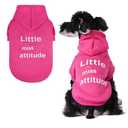 BINGPET Little Miss Attitude Dog Sweater with Hood and Leash Hole,Warm Fleece Dog Hoodie & Winter Coat for Small to Large Dogs,Cold Weather Pet Clothes(Medium)