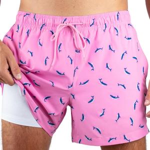 Kanu Surf Mens 5 Adventure Mens Swim Trunks  UPF 50+ Quick-Dry Bathing Suit Shorts with Pockets & Compression Liner (Pink, XXL)