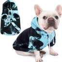 Dog Hoodie Tie Dye Dog Sweatshirt Chic Winter Clothes Ultra-Soft Warm Sweaters for Small Medium Dogs Fashion Pet Clothes for Dogs (Blue/Black/Grey, L (Back: 14.96",Chest: 19.68", Neck: 16.53"))