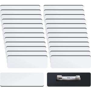 Name Tag Blank Name Badges 1 x 3 Inch DIY Blank ID Name Badge with Pin Backing for Office Workers Students, Personalized Badges Making (50 Pieces)