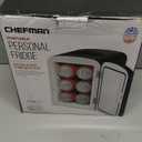 Chefman - Iceman Mini Portable Black Personal Fridge Cools Or Heats and Provides Compact Storage For Skincare, Snacks, Or 6 12oz Cans W/A Lightweight 4-liter Capacity To Take On The Go