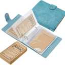 SUPERFINDINGS 2 Sets Dark Turquoise Bead Storage Organizer 2PCS Bead Storage Binder with 100PCS Resealable Pockets 5.78x5.51 Beads Organizer Book for Beads Sorting Saving Gardening Crafts Supplies