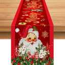 Merry Christmas Decorations Christmas Table Runner Red Snowman Reindeer Santa Vintage Winter Snowflakes Xmas Table Runner Tablecloth for Holiday Party Kitchen Indoor Outdoor Farmhouse Home