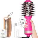 Dual Voltage Travel Hair Dryer Brush, One Step Mini Hot Air Brush Styler & Dryer, Hair Trends Nano Titanium 2 Inch Oval Shape Volumizer, Europe Travel Essentials for Women (50 mm)