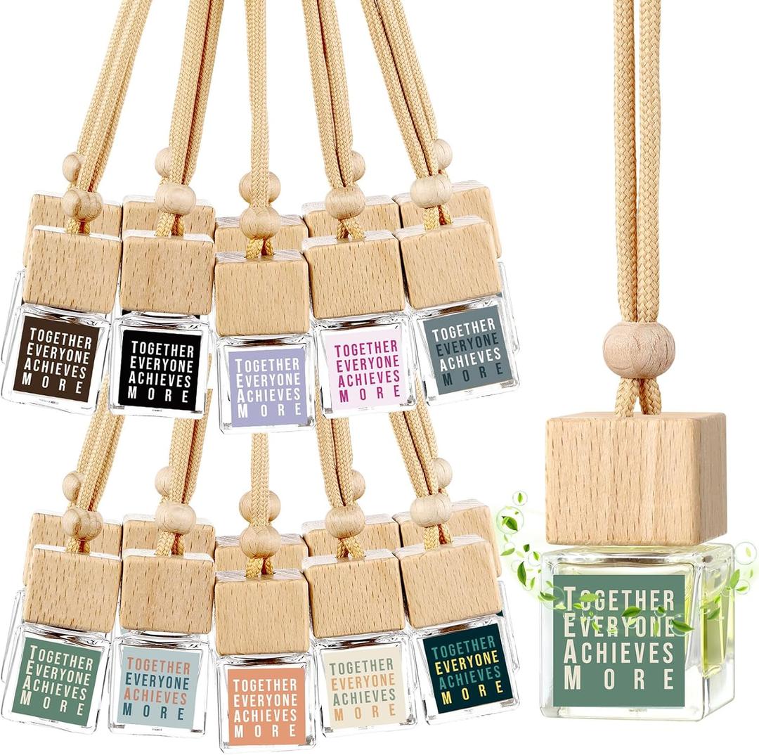 Funnymoom 50 Pcs Christmas Team Gifts Bulk for Staff Appreciation Small Thank You Empty Hanging Car Air Freshener Diffuser Together Everyone Achieves More Gifts for Employee Nurse Teachers Coworker