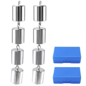 QWORK Double Hooked Weight Set, 8 Pcs 200g (0.44lbs) Chrome-Plated Hook Weight, for General Science and Physics Laboratory Work, with Case