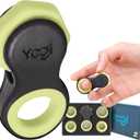 Yogi Fidget Toy for Adults & Kids  Sensory Stress Relief Spinner with 5 Silicone Finger Rings  Quiet Desk Fidget for Focus at Work, School & Travel (Moonlinght) (Black-yellow)