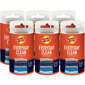 ScotchBrite Everyday Clean Lint Roller Refills 6 Roller Refills 420 Sheets White