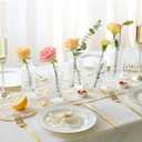 ComSaf Glass Bud Vases Set of 12, Small Diamond Bud Vases in Bulk, Mini Flowers Vases for Centerpieces, Vintage Bottle for Table Decorations, Wedding Decor, Recepetion, Home, (Clear)