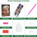 Kulvci Diamond Painting Kits for Adults, Dog Round Full Drill Diamond Art Kits, 5D DIY Diamonds Crafts for Home Wall Decoration Gifts 12x16Inch