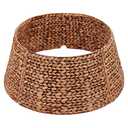 CENBOSS Rattan Christmas Tree Collar, Wicker Tree Skirt & Stand Base Cover (Brown Wash, 24 inch)
