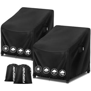 FORSPARK Patio Chair Cover – Waterproof UV-Resistant Outdoor Furniture Cover 29W x 30D x 36H inches for Wicker, Rocking & Porch Chairs, Tear-Resistant Oxford Fabric with Buckle Straps & Storage Bag