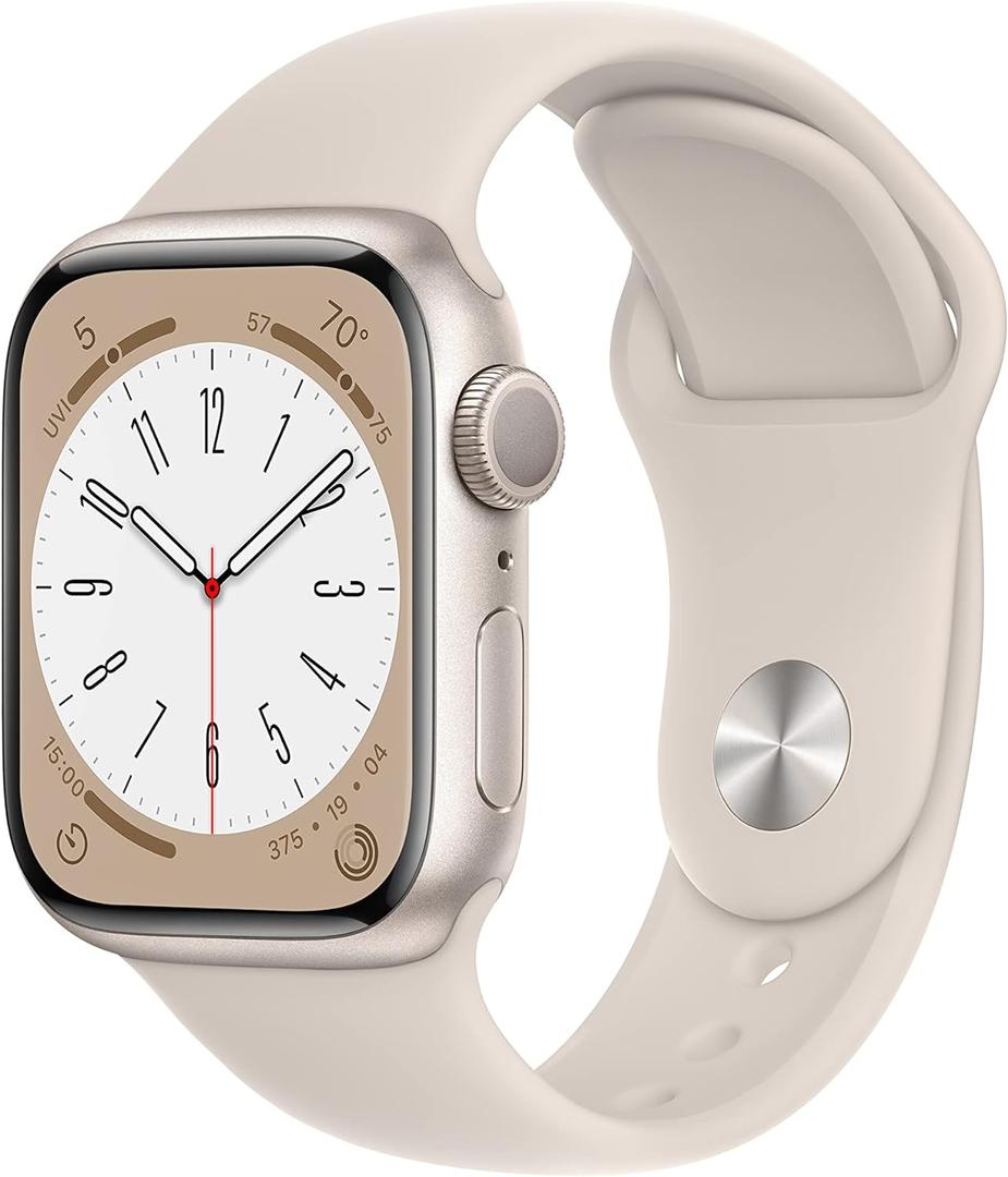 Apple Watch Series 8 (GPS, 41MM) - Starlight Aluminum Case with Starlight Sport Band M/L