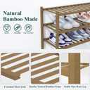 Smiry Bamboo Shoe Rack, 3 Tier Free Standing Wooden Shoe Organizer, Stackable Wood Shoe Storage Shelf for Closet, Entryway, 14 Vertical Slats, 2+1 Stack Heavy-Duty Legs, 26.8"x11"x19.5", Walnut