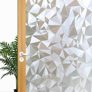 Decorative Privacy Window Film, 3D Window Tint Stained Glass Door Film Static Cling Reflective Window Decal/Privacy Protection/Heat Control/Anti UV for Home/Office, 35.5x118 inch Gravel