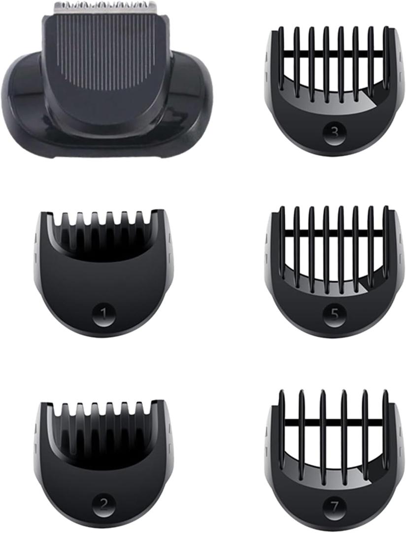 Beard Trimmer Attachment Fit for Br-aun Series 5, 6 and 7 Electric Razors 1/2/3/5/7mm, Replacement Shaver Guide Combs for 5018s, 5020s, 6075cc, 7071cc, 7075cc, 7085cc, 7020s, 5050cs, 6020s, 6072cc