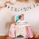 Winnie Pink One High Chair Banner for 1st Birthday Decorations Baby Girl Classic Winnie Banner for First Birthday Decorations